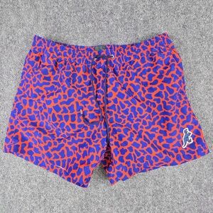 Paul Smith Men’s D/NO Dino Swim Shorts - Blue & Red Size Large 4.5” Inseam